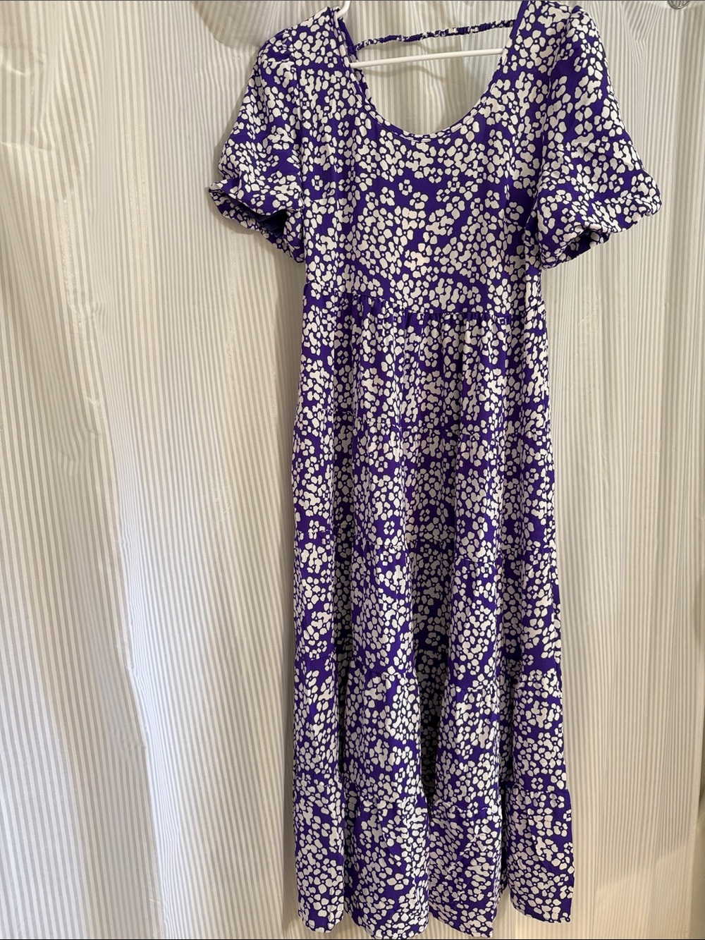 Purple and White Floral Dress